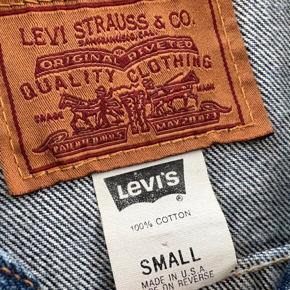 Vintage 90s Womens Levis Denim Trucker Punk Vest Size Small Made In USA - Picture 3 of 5